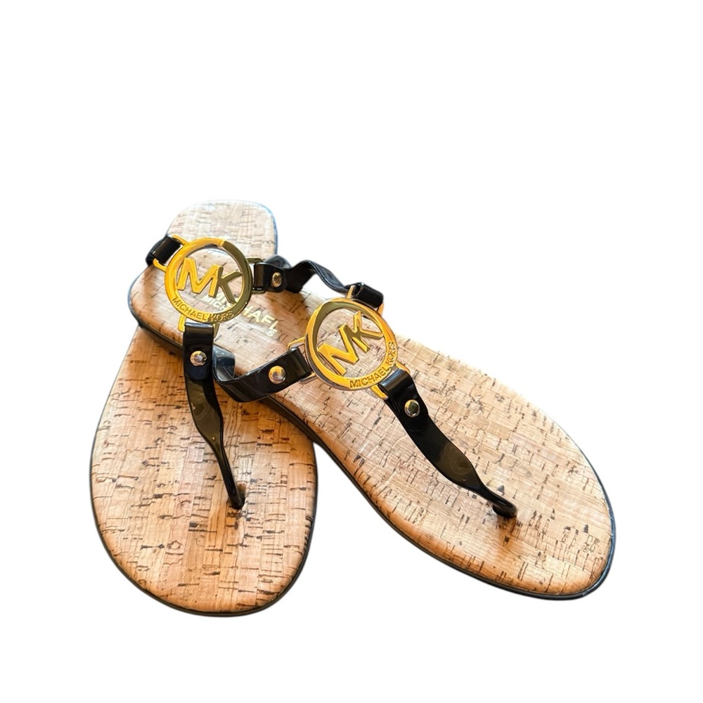 Michael Kors Black and Gold Sandals
